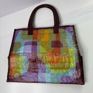 Blue Q Alley-Oop Handbag with Snap Closure RARE Multicolor Recycled Ethical‎
